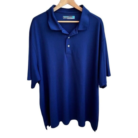 Roundtree & Yorke Performance Polo Shirt Men’s 3XB Royal Blue - Picture 2 of 8